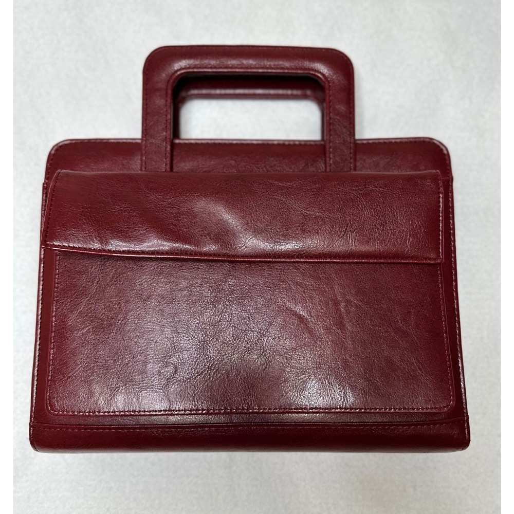 Franklin Covey Planner Organizer Burgundy Faux Leather 7-Ring Binder Excellent